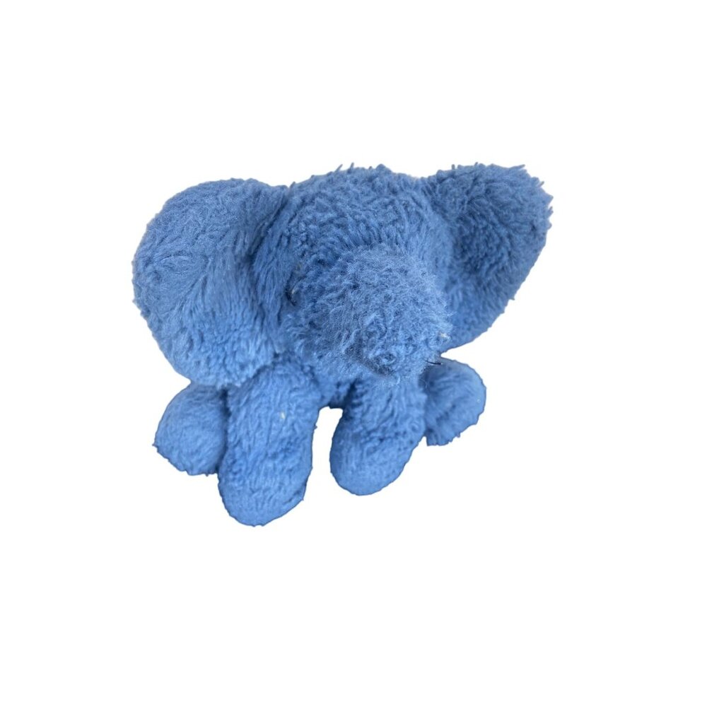 Janie and Jack Blue Elephant Faux Fur Plush Rattle Soft Baby Toy Lovey 6"‎